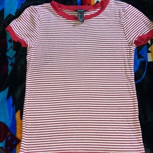Red and white stripped shirt